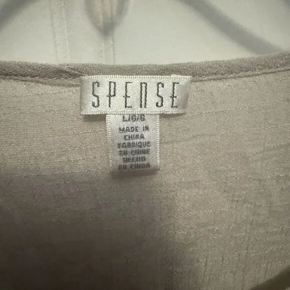 SPENSE Tan Blouse with Lace Design Size Large - Picture 4 of 5